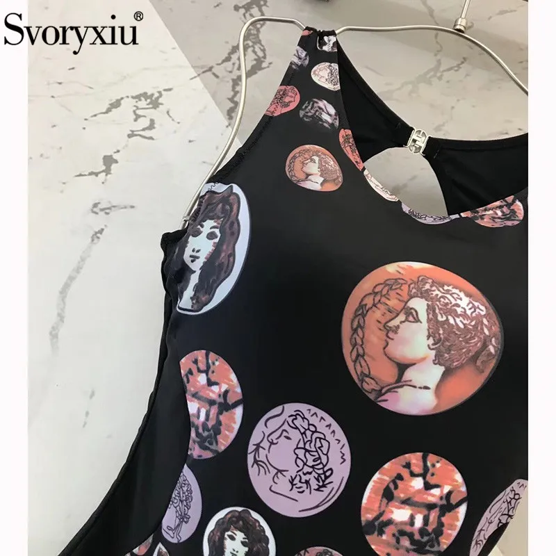 Svoryxiu 2019 летний дизайнерский сексуальный черный бикини боди Женские винтажные