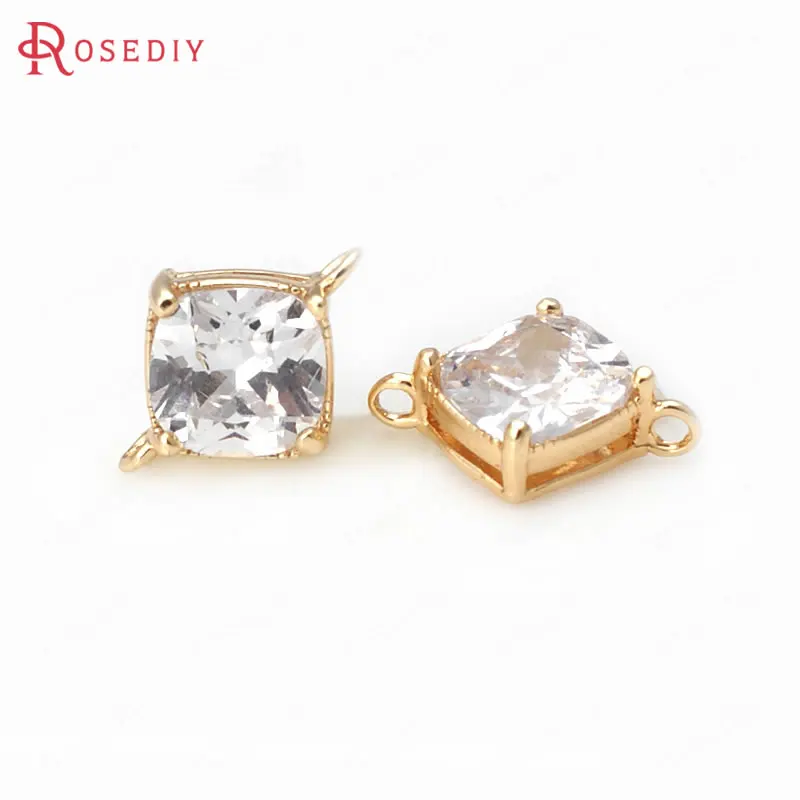 Латунный Соединитель с 2 отверстиями 6 шт. мм 8 24 к цвета шампанского|diy jewelry charm|diy