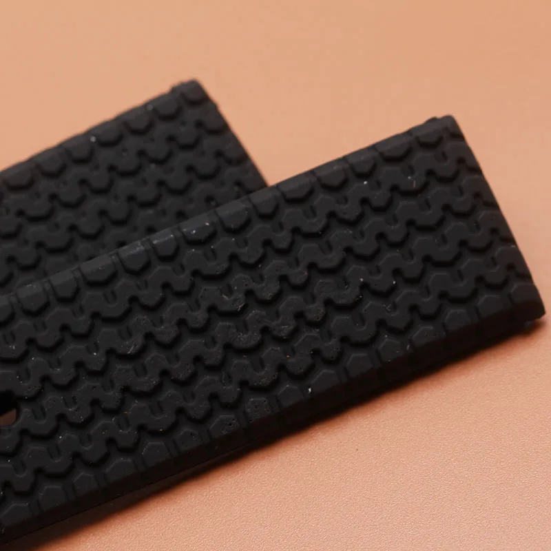 Ремешок резиновый для мужских наручных часов роскошный спортивный черный