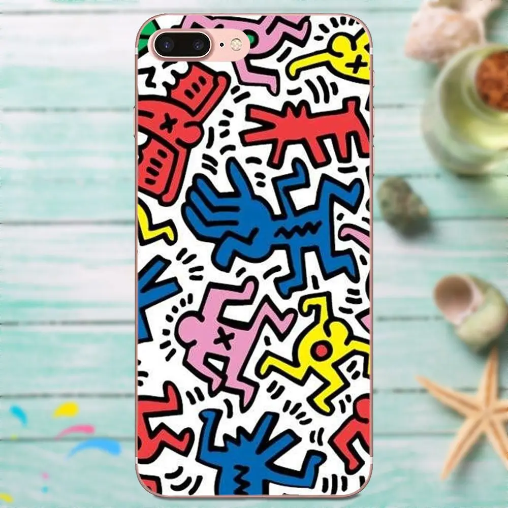 Арт Кит Харинг граффити для Galaxy A3 A5 A7 On5 On7 2015 2016 2017 Grand Alpha G850 Core2 Prime S2 I9082 Diy рисунок