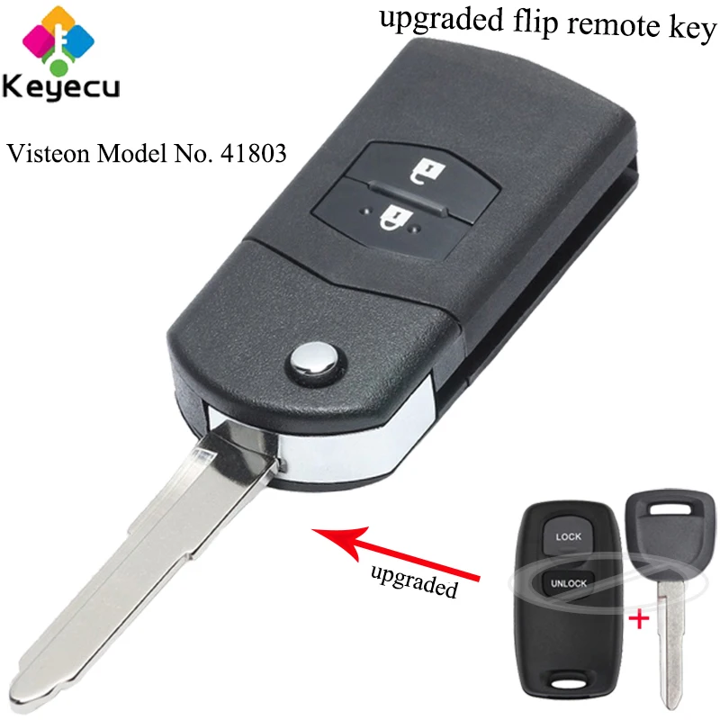KEYECU обновленный раскладной дистанционный Автомобильный ключ с 2 кнопками и чипом