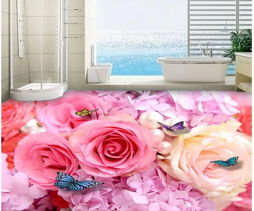 Пользовательское фото 3d ПВХ напольное покрытие спальня водонепроницаемая