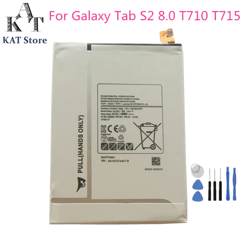 Аккумулятор для планшета KAT EB BT710ABE 4000 мАч Samsung Galaxy Tab S2 8 0 SM T710 T713 T715 лучшее