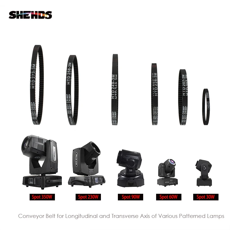 SHEHDS Moving Head Beam Light XY Axis Closed 2GT Loop Timing Belt Rubber For Spot 230W/350W/90W/60W/30W Synchronous Belt parts