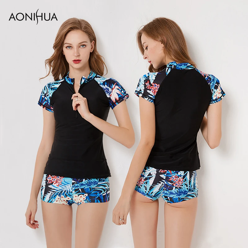 Женские костюмы для серфинга AONIHUA купальный костюм большого размера с цветочным