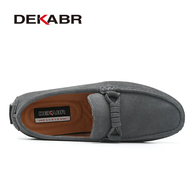 DEKABR/Новинка года; мужские лоферы из коровьей замши; сезон весна-осень; мокасины из натуральной кожи для вождения; мужская повседневная обувь без застежки; большие размеры 38-46