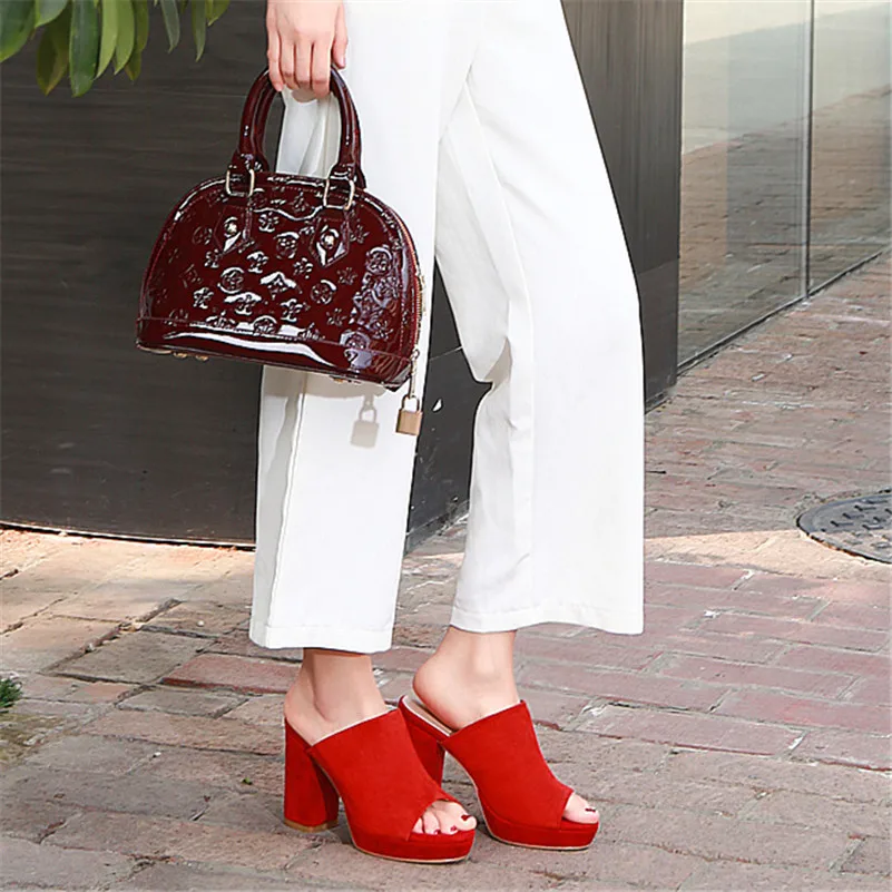 FEDONAS Одежда высшего качества женские туфли лодочки замша круглый носок босоножки