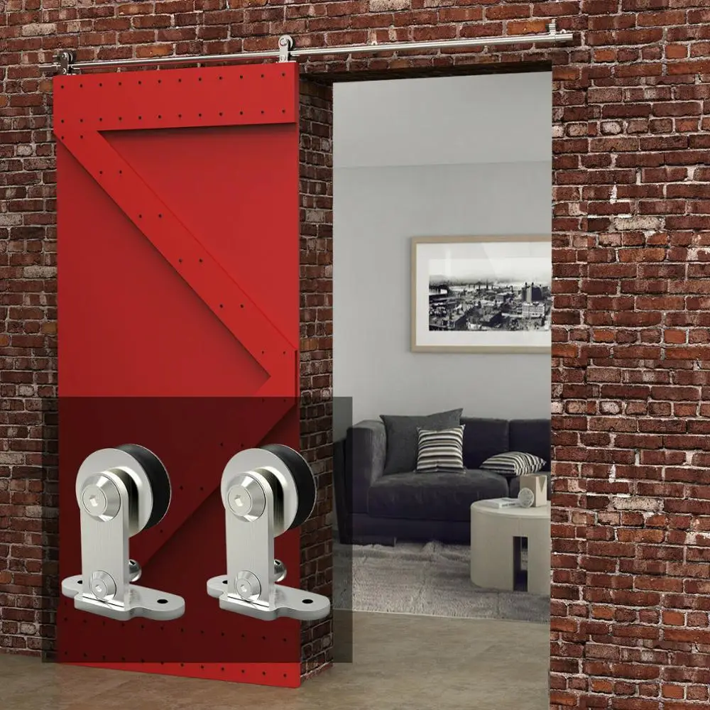 LWZH 4 9 6 футов Т образная Серебристая нержавеющая сталь Puerta Corredera деревянная