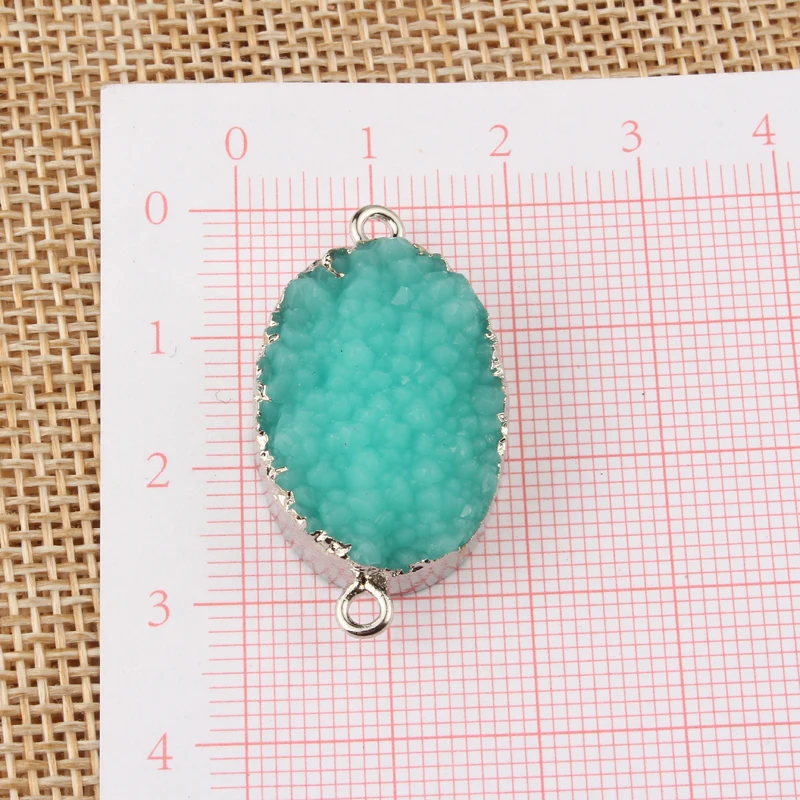 2 шт. модные овальные камни из голубого полимера коннектор для самостоятельного