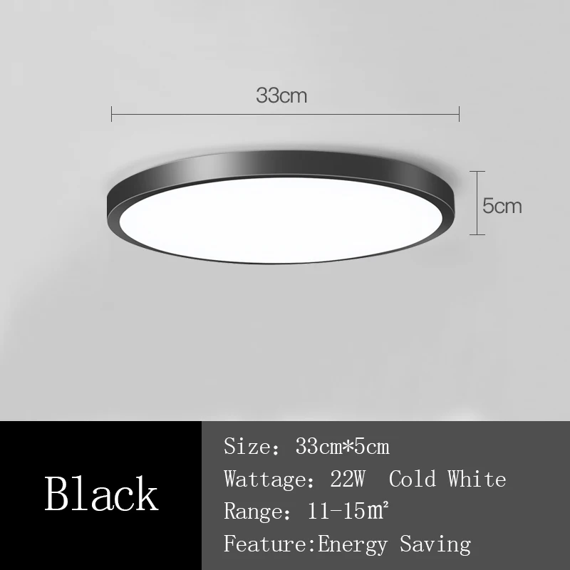 Black Cover 33cm 220V светодиодный потолочный светильник для дома круглый потолочный светильник Панель 30 Вт, 50 Вт, ручная сборка поверхности Cocina аккесорио потолочный для Кухня Освещение в гостиную - Цвет корпуса: Black Cover 33cm