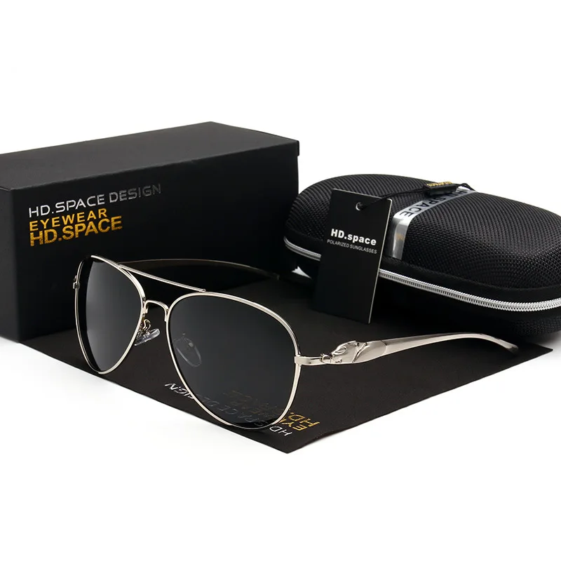 Модные поляризованные солнцезащитные очки HD роскошный дизайн с головой леопарда