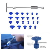 19pcs top glue pulling tabs works with all slide pullers nickel car body repair tools2 in 1 dent removel t bar tools
