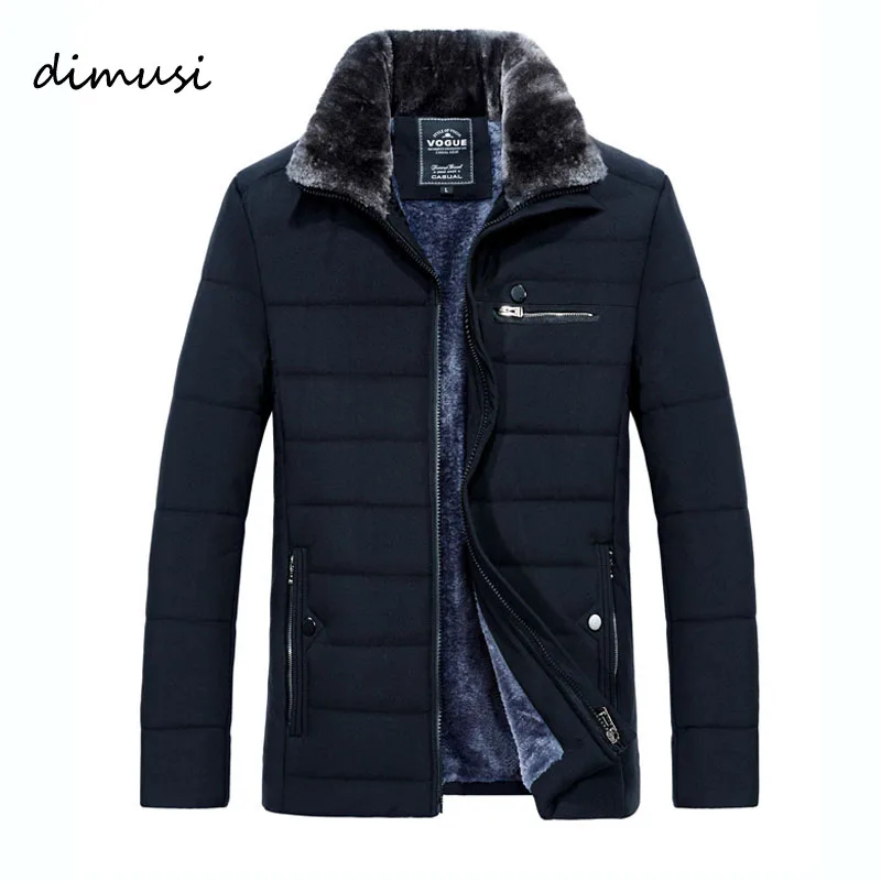 

DIMUSI Winter Men Thick Warm Jacket Male Cotton Fluff Lining Parkas Male Casual Fur Collar Outwear Windbreaker Hooded 5XL,TA1208