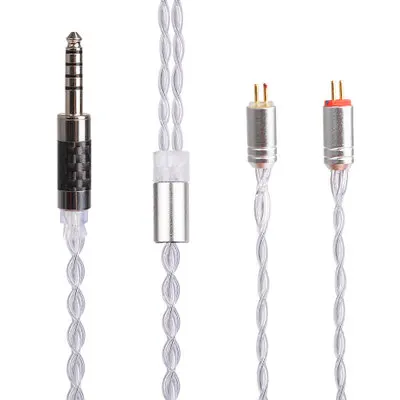2 pin 4.4mm 4 ядра кабель MMCX для Shure SE215 SE535 SE846 2 pin для ZS10 ZST ZAR ES4 ZS6 наушники с украшением в виде кристаллов с серебряным покрытием 3,5/2,5/4,4 мм - Цвет: 2 pin 4.4mm