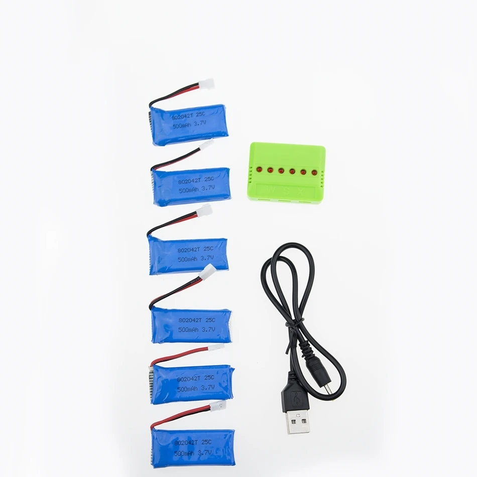 Литий-полимерный аккумулятор 3 7 в 500 мАч 6 шт. с зарядным устройством и адаптером