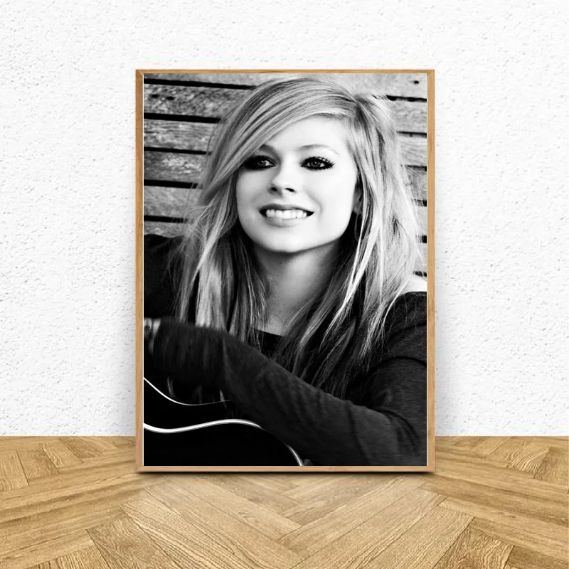 Художественный шелковый постер Avril Lavigne декор для гостиной и дома|Рисование