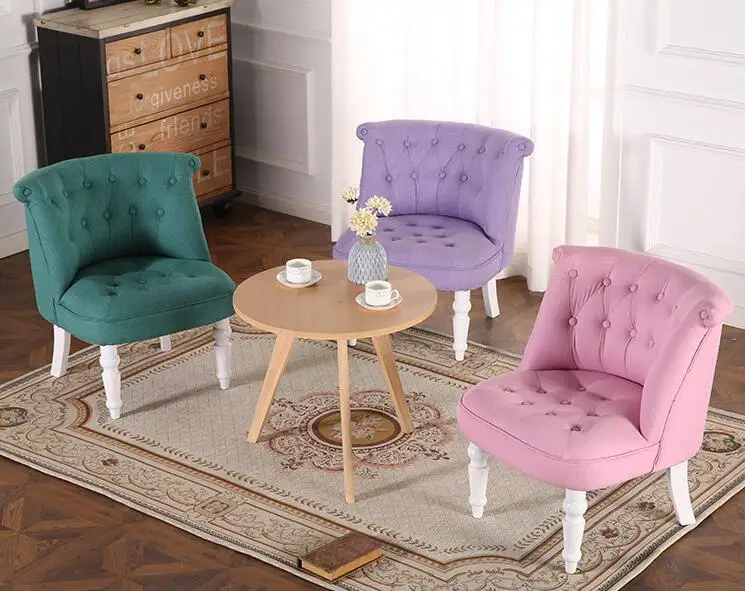 Повседневное кресло с пуговицами мягкое для гостиной спальни боковое белыми