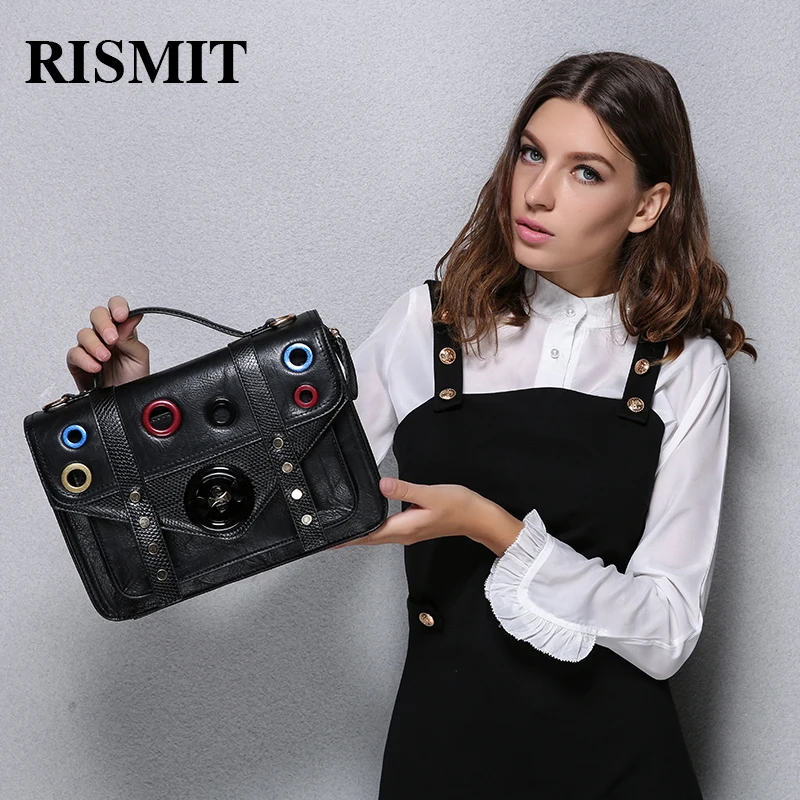 Rismit Женская сумка с разноцветными клепками из экокожа BO70|messenger bag women|shoulder bagsbag women |
