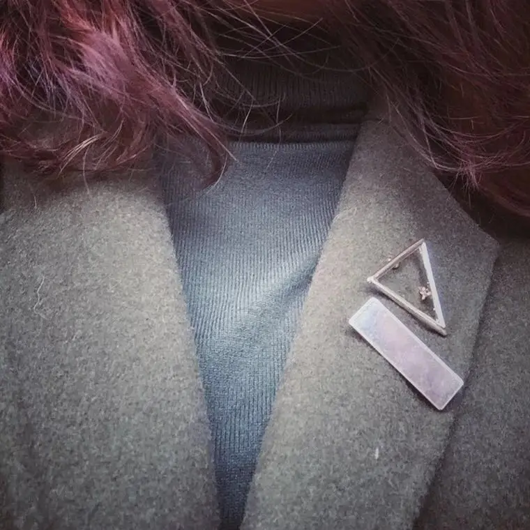 Простая Геометрическая Брошь Золотой Серебряный металлический круглый