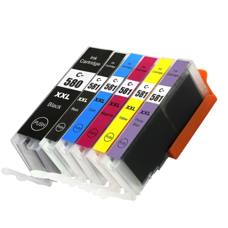 CLI-581C-6PCS Datasonic Совместимость PGI-580 CLI-581 PGI 580 CLI 581 чернильный картридж XL для CANON TR7550 TR8550 TS6150 TS6151 принтер - Цвет: CLI-581C-6PCS