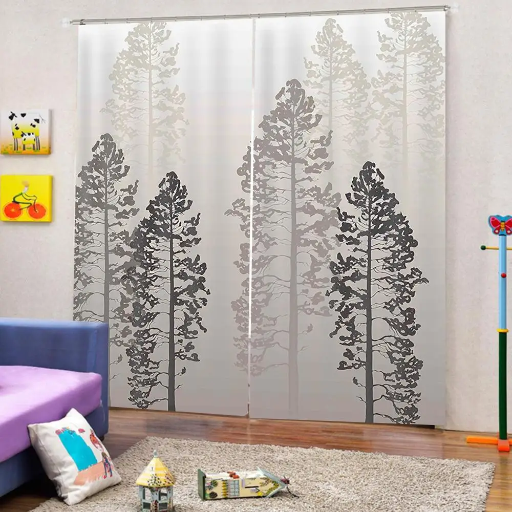 Декоративные шторы набор из полиэстера с крючками искусственное дерево для