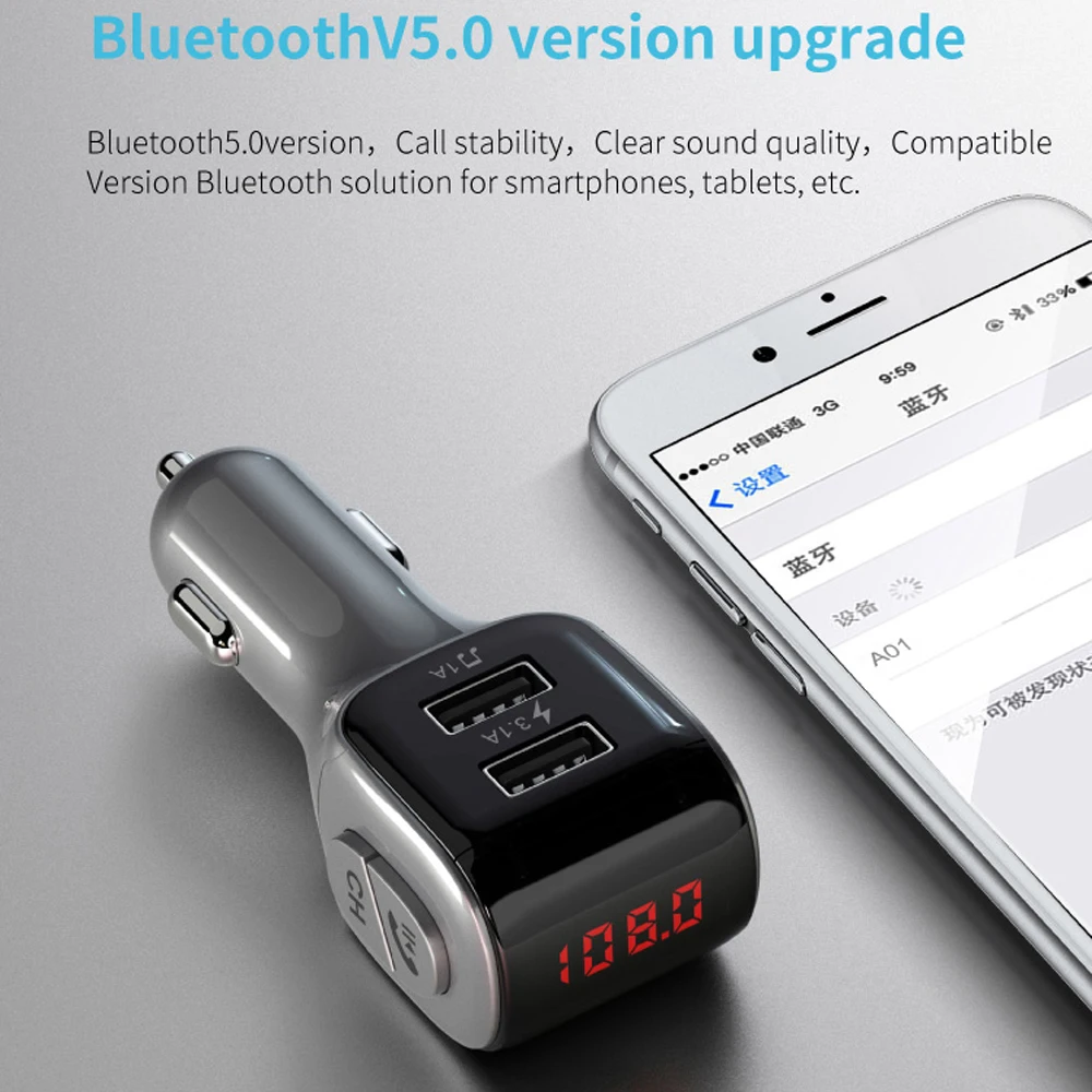 Автомобильный MP3 плеер беспроводной fm передатчик модулятор ЖК дисплей Bluetooth