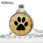 Ювелирные изделия с принтом лапы в подарок для любителей собак HZ1, ожерелье для любителя собак, кулон в форме собачьей лапы