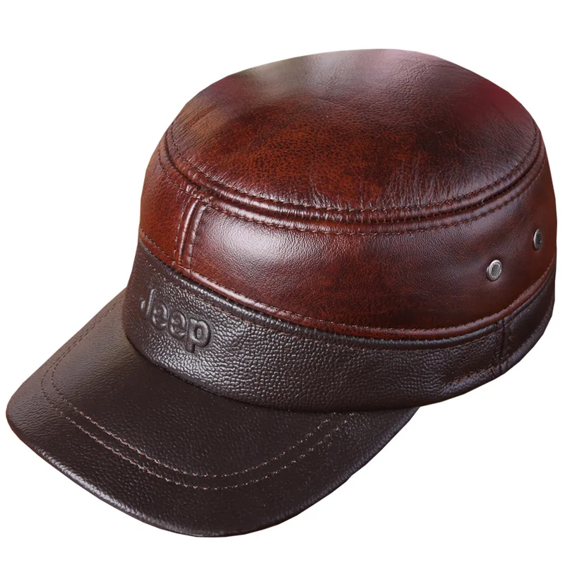 Весна 2017 мужские бейсболки из натуральной кожи мужская повседневная шапка