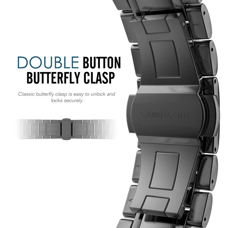 Ремешок из нержавеющей стали для apple watch band 4 44/40 мм браслет iwatch series 1 2 3 42/38 мужские