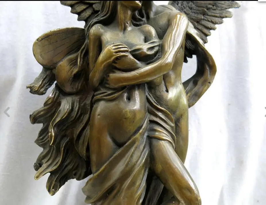 Китай латунь медь скульптура резные прекрасный Энджелл ангельским и belle