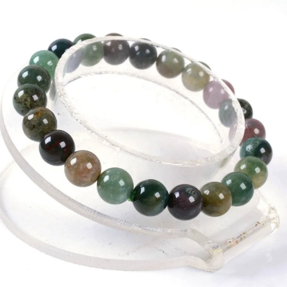 Wholesale 5PCS 8mm Fashion Indian agates round beads stretchable bracelet 7.5" | Украшения и аксессуары