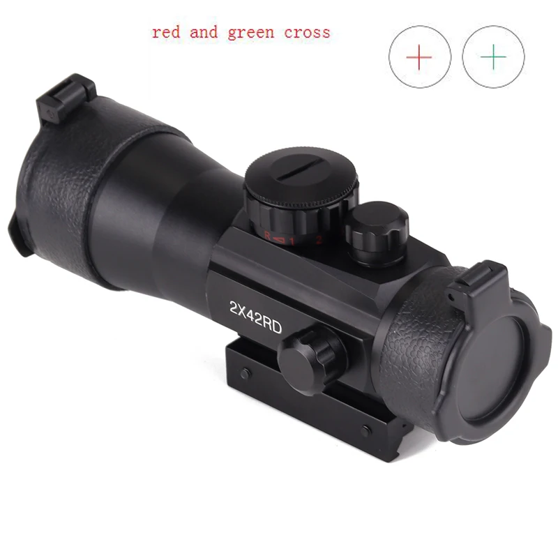 2x42 Красный Зеленый Крест страйкбольная винтовка прицел с 20 мм и 11 Tri Picatinny рейка