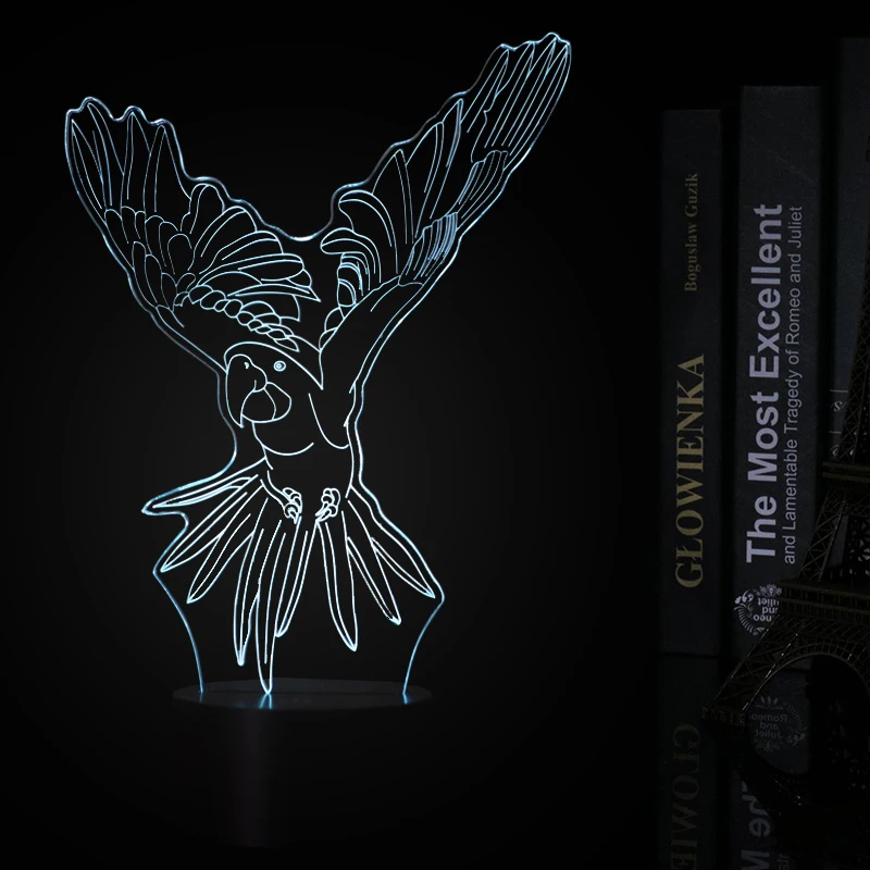 Новое поступление 2017 года 3D иллюзия LED Ара Форма Ночные светильники USB Мощность