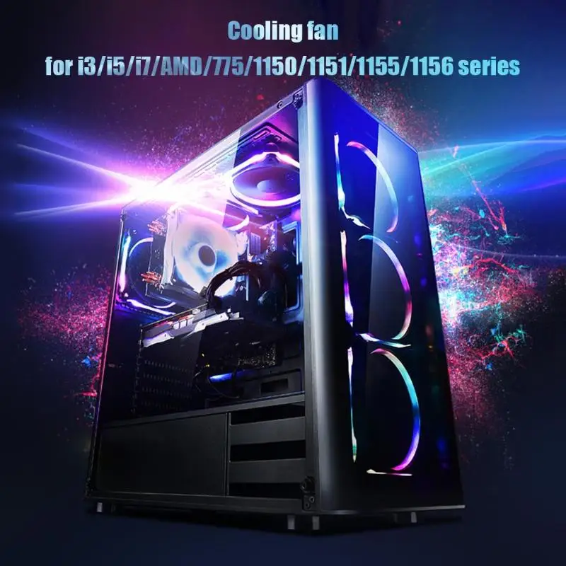 DC12V 12 см ПК Тихая процессорный кулер светодиодный диафрагма Процессор охлаждающий вентилятор гидравлический подшипник радиатора для i3/i5/i7/AMD/775/1150/1151/115