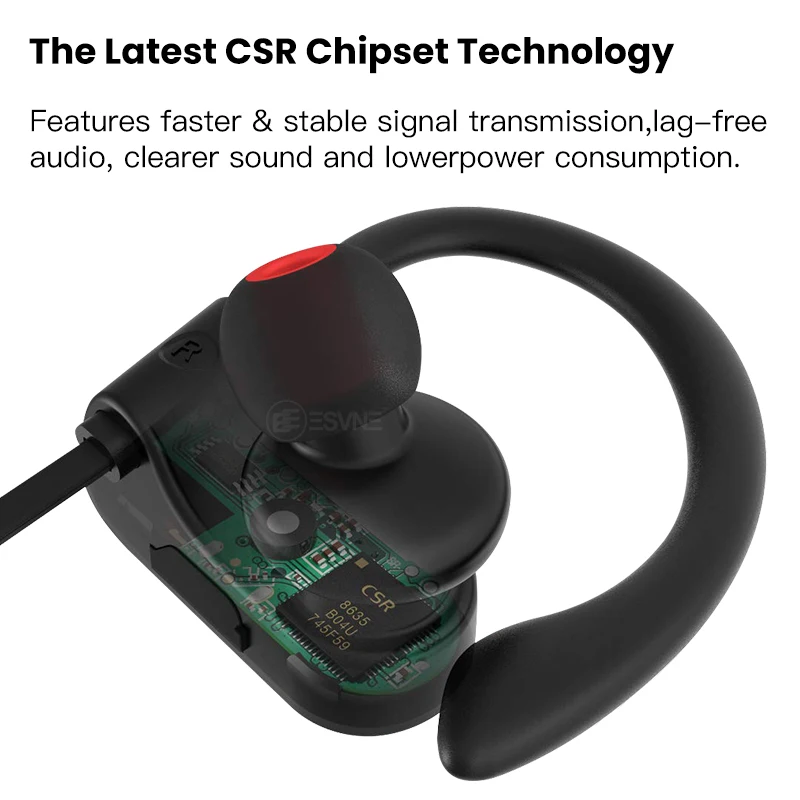 Esvne Спортивные Bluetooth наушники с микрофоном активным шумоподавлением
