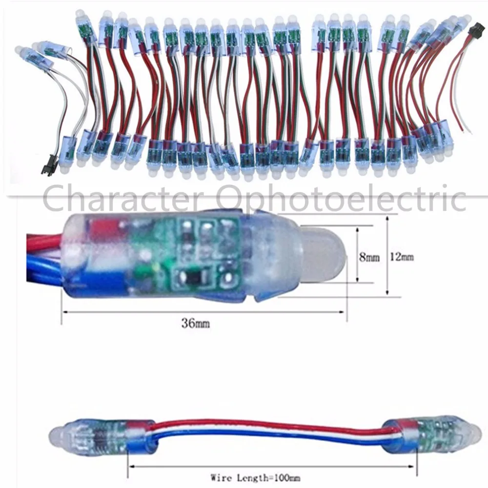 200 шт./лот 12 мм WS2811 2811 IC RGB светодиодный модуль водонепроницаемый DC 5 в цифровой