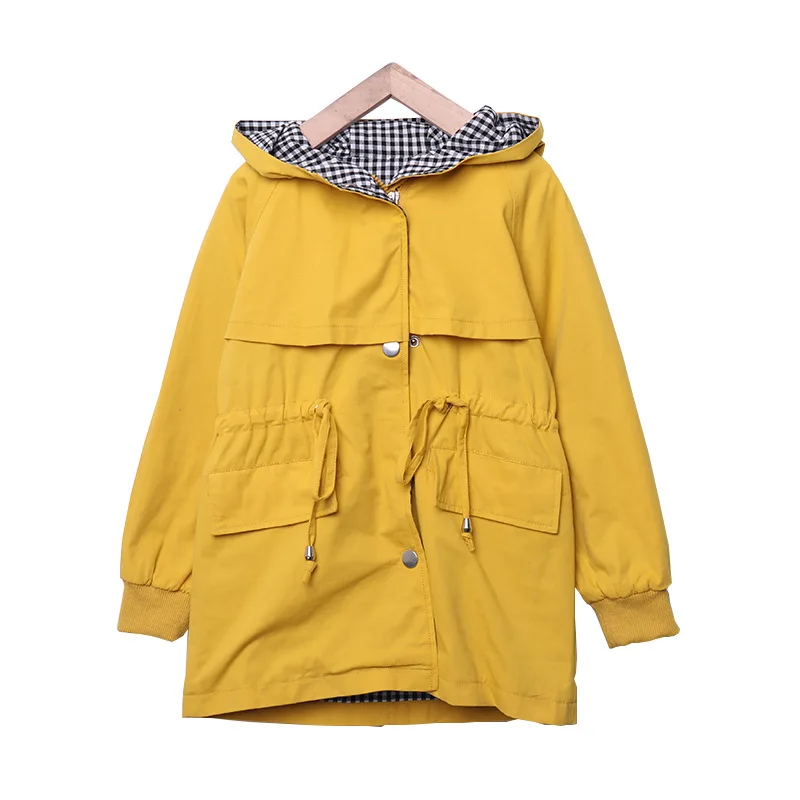 Плащ для девочек новинка 2019 куртка с капюшоном одежда девочек-подростков 10-12 лет