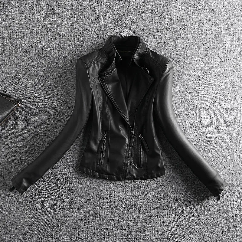 Реальные Chaquetas De Cuero Mujer Chic из искусственной кожи воды куртка хлопковая стеганая утолщенной воротник съемный Тонкий и пиджаки Топ