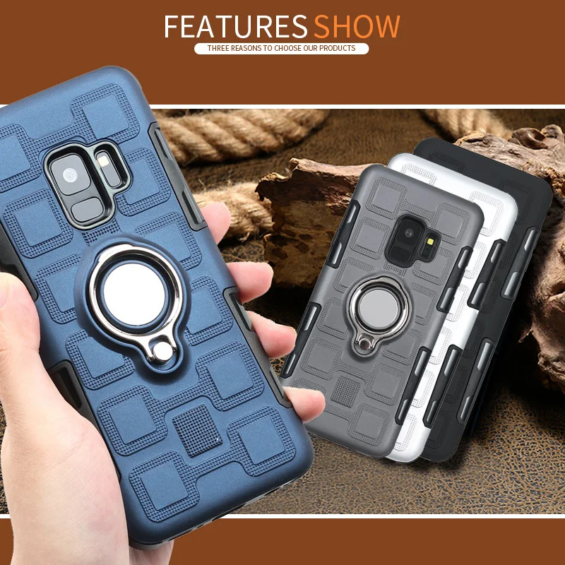 

Luxury Magnetic Ring Stand mobile Case For Samsung Galaxy S9 S8 Plus Cover Shell sFor Galaxy A8 Plus 2018 Finger Ring Phone Case