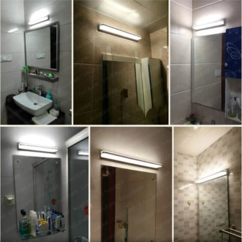 Светодиодный светильник для туалета из нержавеющей стали 14/16/20 Вт 62/72/92 см