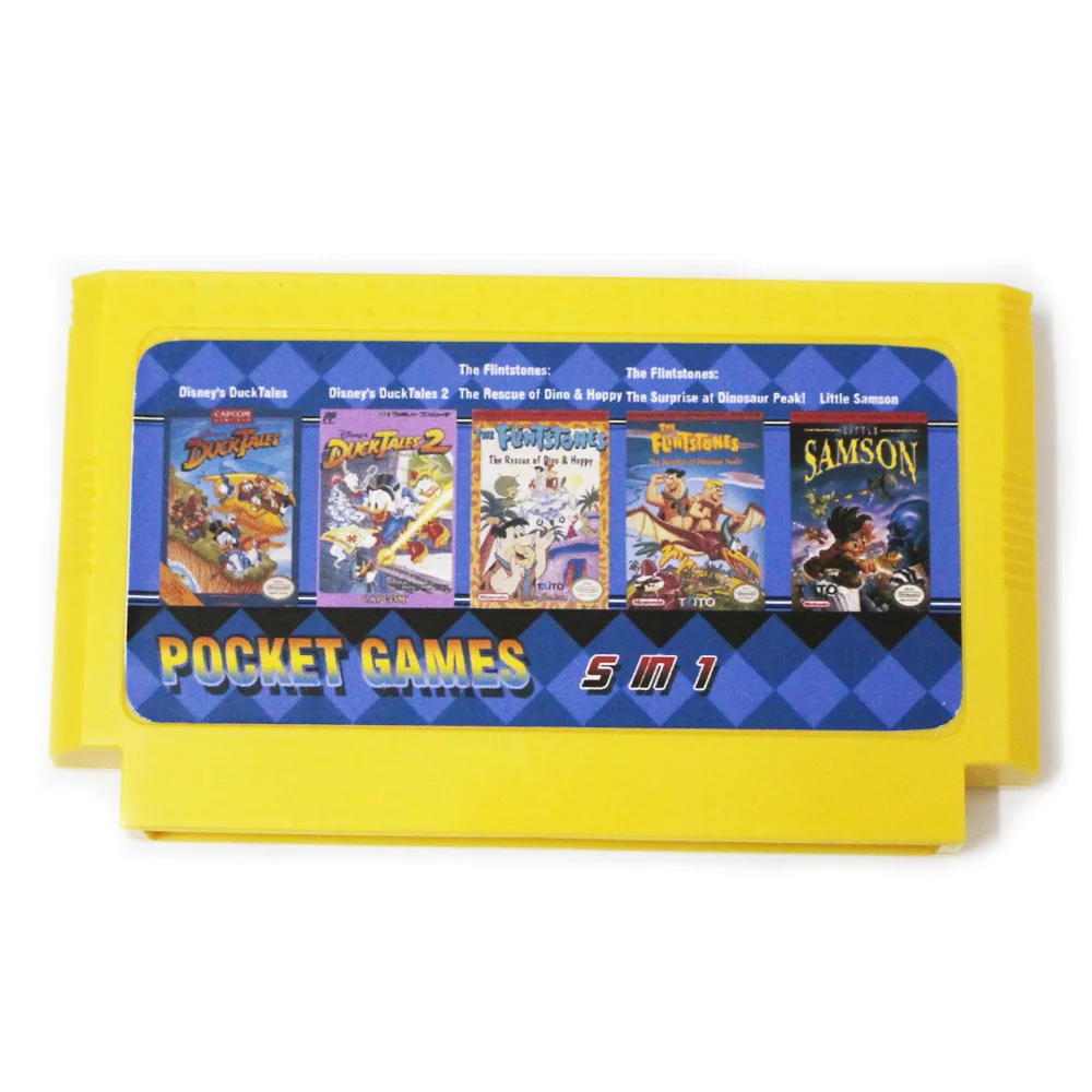 5 в 1 Duck Tales 1/2+ Flintstones 1/2+ Little Samson лучшая коллекция игр 8 бит большая желтая игровая Карта