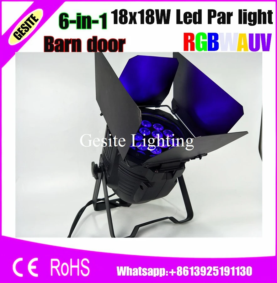 8xLot Led Par Светильник s 18x18W 6 в 1 RGBWA-UV Светодиодная лампа для сценических эффектов Light