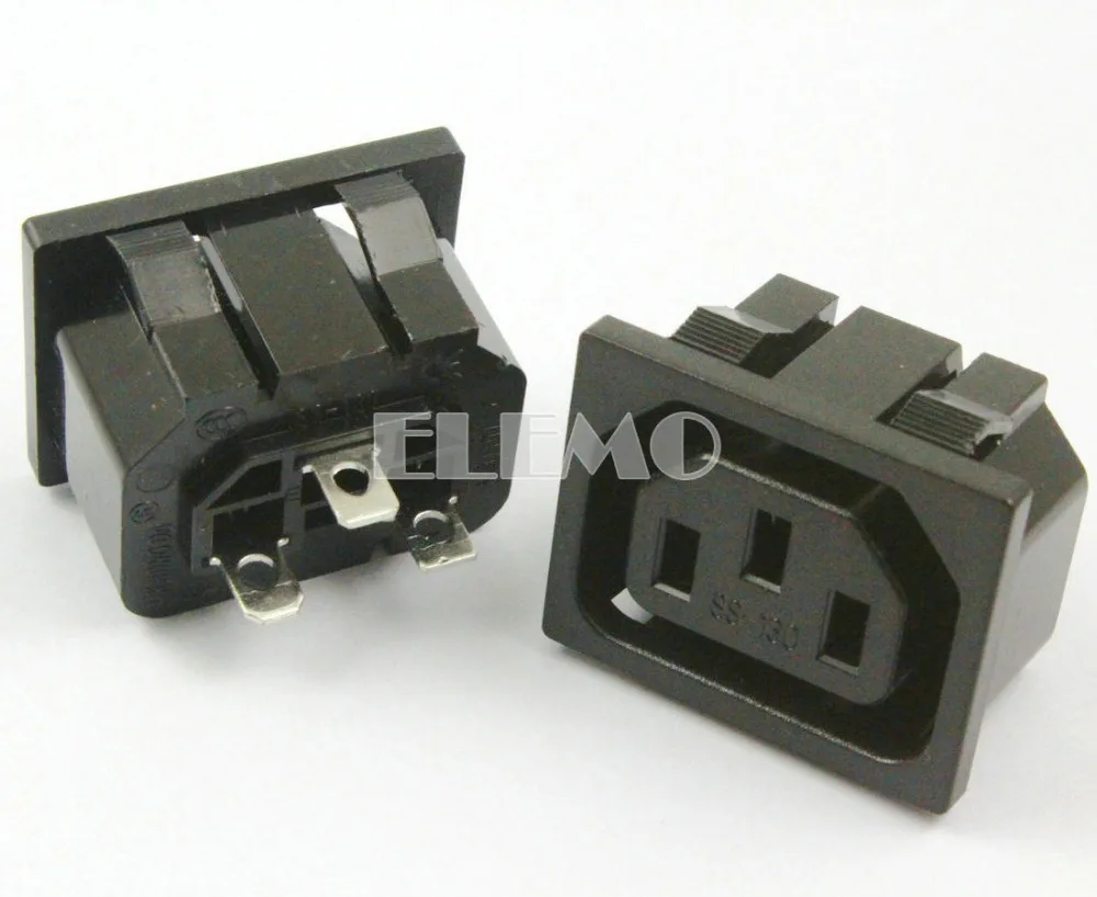 

10 Pieces AC 250V 10A IEC 320 C13 Female Outlet Power Socket Clamp Type Adapter