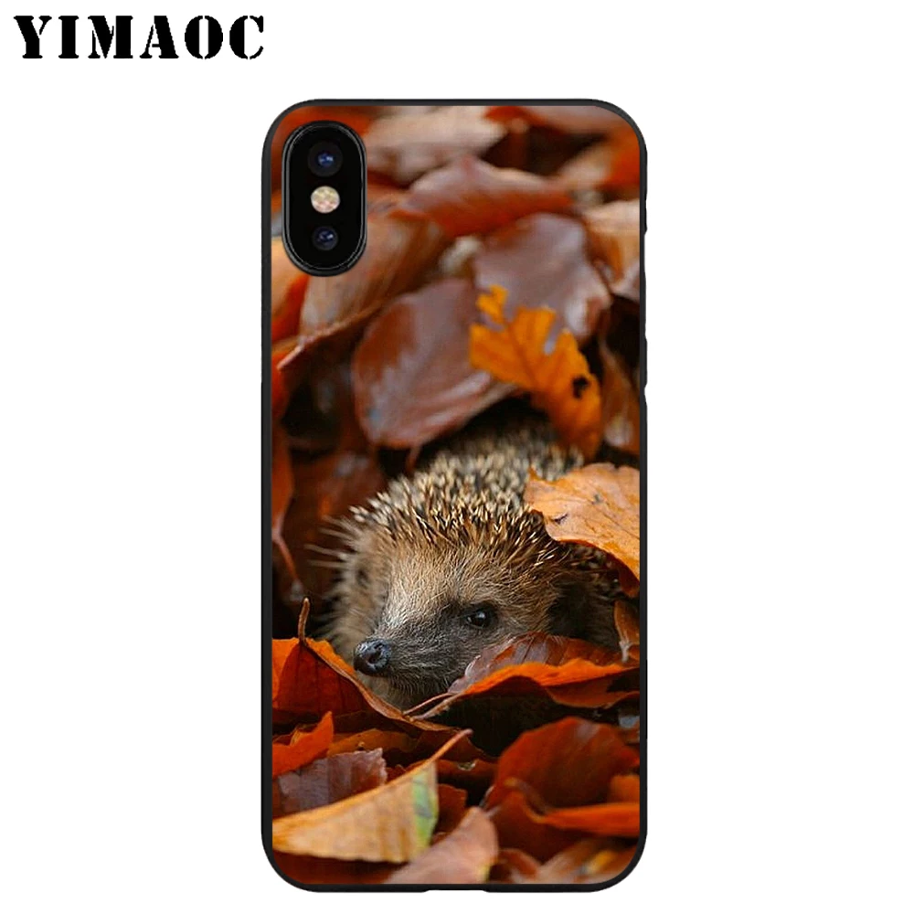 YIMAOC Ёжик Симпатичные из мягкого ТПУ Черный силиконовый чехол для iPhone X или 10 8 7 6 6S