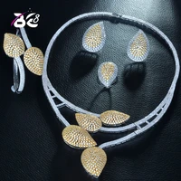 be 8 2 tones 4pcs bridal zirconia jewelry sets for women party luxury dubai nigeria cz crystal wedding jewelry sets s258