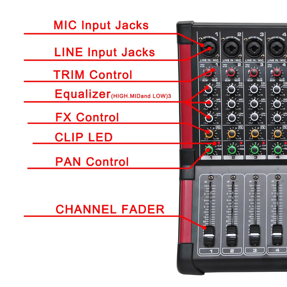 MINI8-P 8 каналов мощность микшерный пульт с усилителем Bluetooth запись 99 DSP Эффект Профессиональный USB аудио микшер