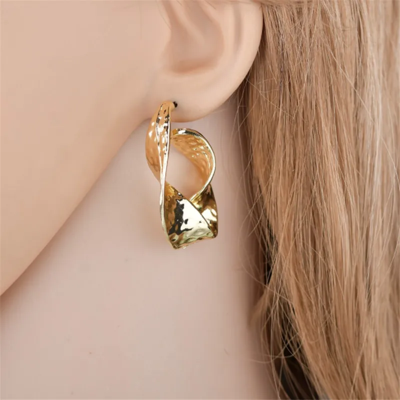 2019 Fashion Earrings Jewelry Gold Metal Irregular Geometric Earring For Women Boucle d'oreille | Украшения и аксессуары
