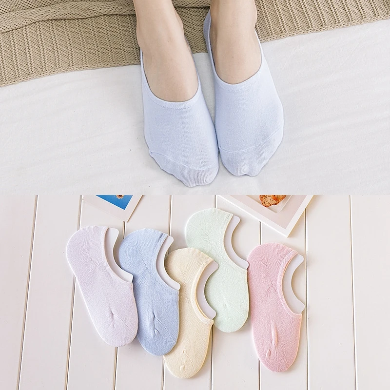 5 пар/лот милые женские Носки ярких цветов носки башмачки с рисунками животных