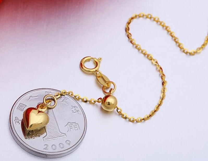 

Чистый цепочка из желтого золота Цепочки и ожерелья маленькая круглая звенованная цепь Цепочки и ожерелья