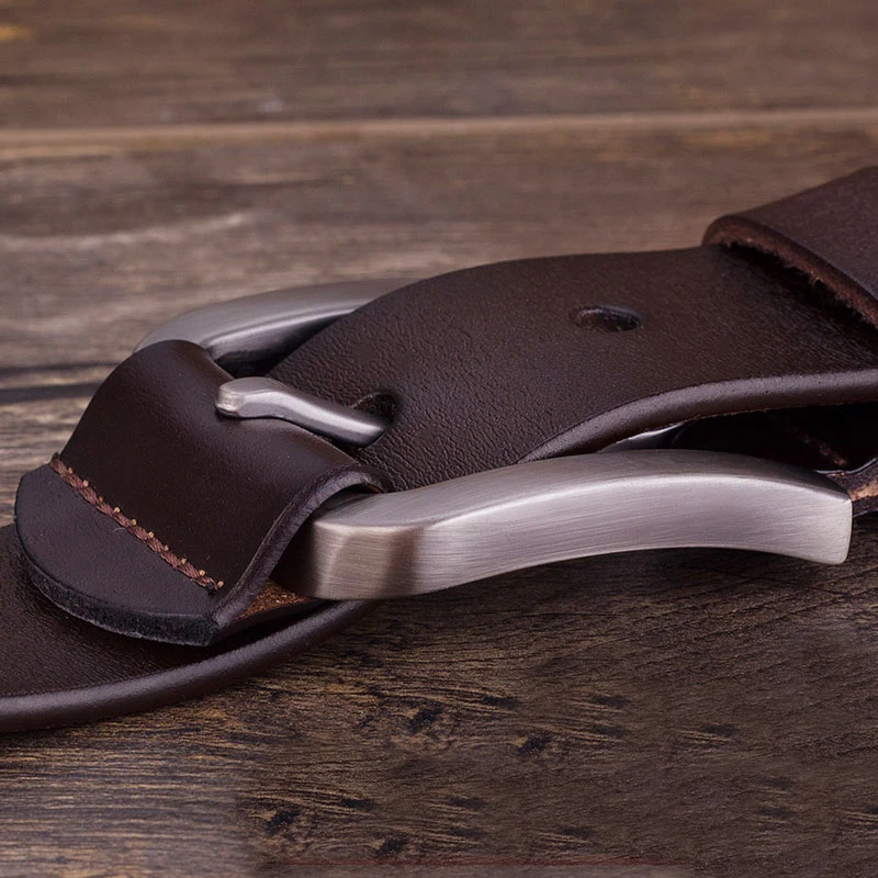 Мужские ремни из 100% натуральной воловьей кожи брендовые с пряжкой модные